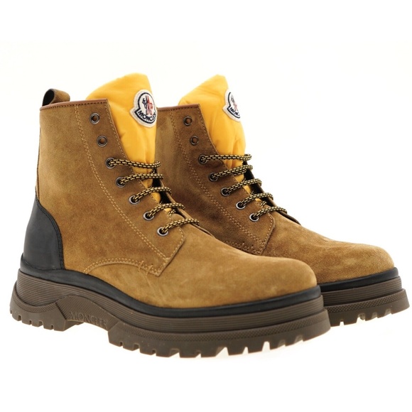 Moncler Ulysse Hiking Boots Brown Size 10 New - Picture 1 of 9